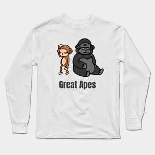 Great Apes Monkey and Gorilla Long Sleeve T-Shirt